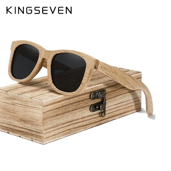 

kingseven handmade natural wooden sunglasses for men polarized wood d sol feminino fashion sun shades 220511, White;black