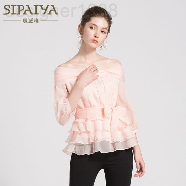 

women's blouses & shirts designer 2021 spring and summer clothes new korean version one line collar shirt leaky shoulder women's n, White