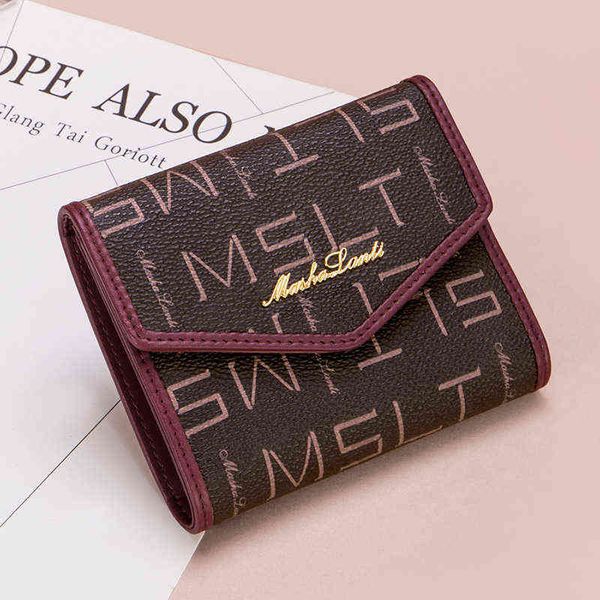 

wallets for women leather thin wallet short female purse card holder business trend purse 220611, Red;black