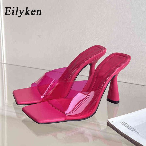 Nxy Sandalen Sexy Sommer Frauen Hausschuhe Mode PVC Transparent Party Prom Seltsame High Heel Schuhe Marke Design Silber