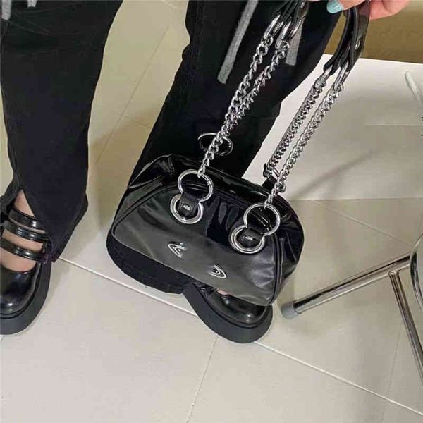 

women's designer vivi bags 2022 new versatile patent leather handbags japanese fashion brand saturn punk style one shoulder underarm ba