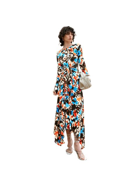 

tie dye tie front asymmetric hem dress s8lc#, Black;gray