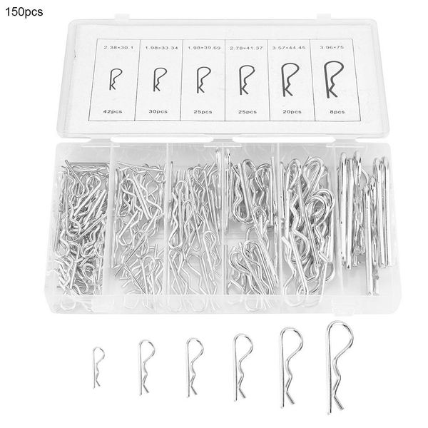 

150 pcs carbon high strength steel rtype wave card hairpin latch bolt cotter pin