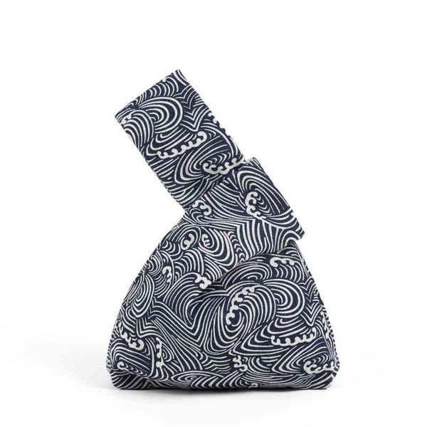 

linen wrist knot phone pouch eco friendly portable reusable handler purse small walking women handbag 220617