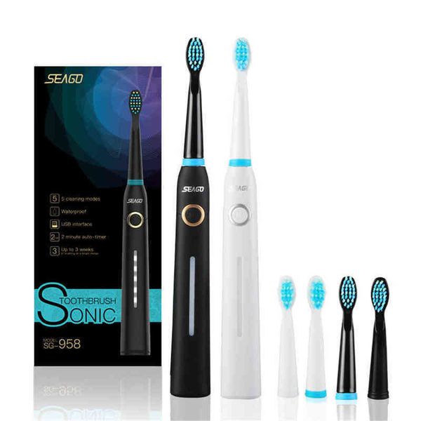 

toothbrush seago adultbaby electric toothbrush sg 507 sg 958 sg 949 set 5 speed mode adjustment tooth brushes replacement heads 0315