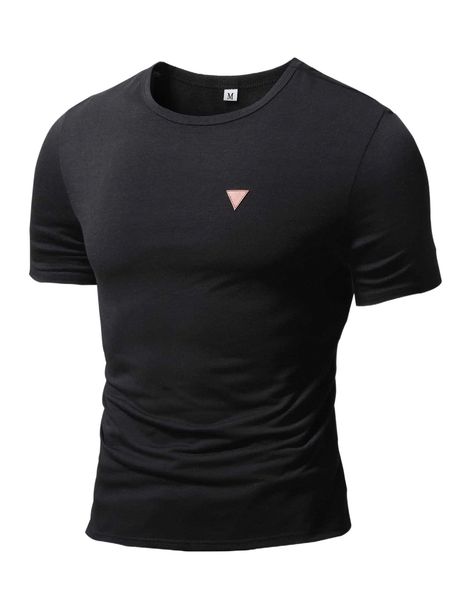 

men patched detail tee m5fx#, White;black