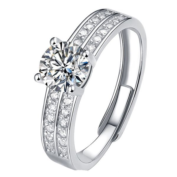 Moissanite D anel colorido para mulheres 925 jóias de prata Bizuteria anilos de casamento anel de pedra preciosa