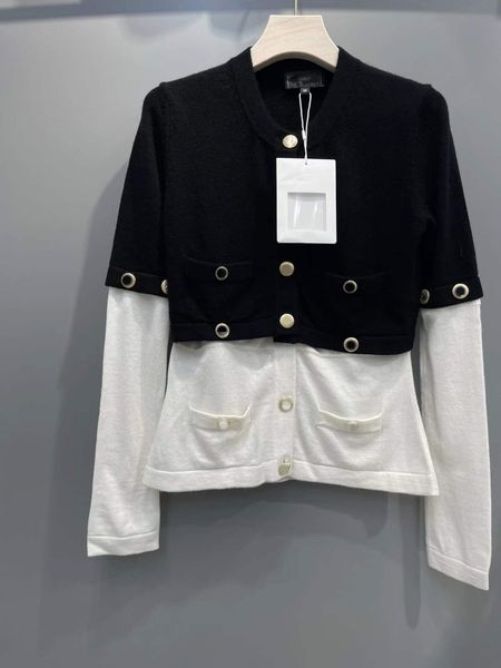 

women's knits & tees 2022 autumn winter o neck long sleeve print high end jacquard cardigan women's designer sweater 0620-9, White;black