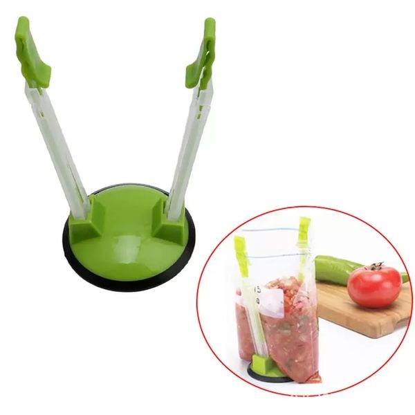 Utensili da cucina portatili Food Snack Seal Bag Clip Antiscivolo Mani libere regolabili Clip per mensola allentata Chiusura con cerniera Porta borse portaoggetti