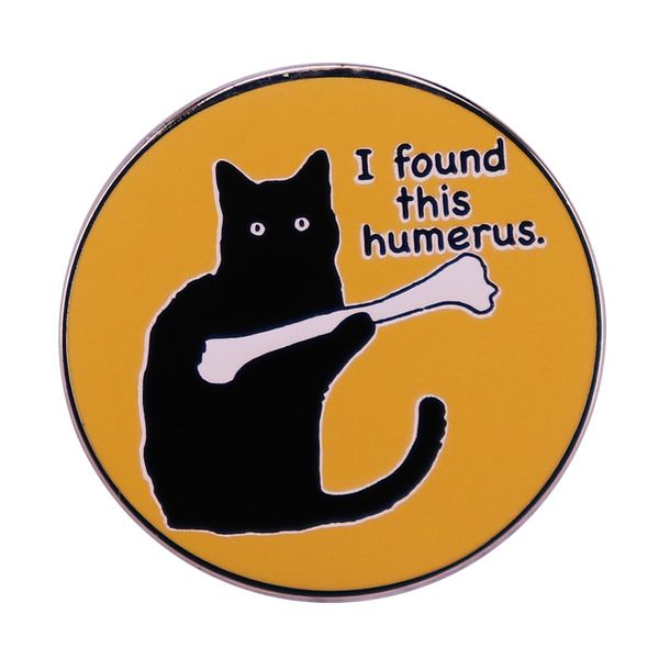 

i found this humerus badge black cat brooch funny jewelry, Blue
