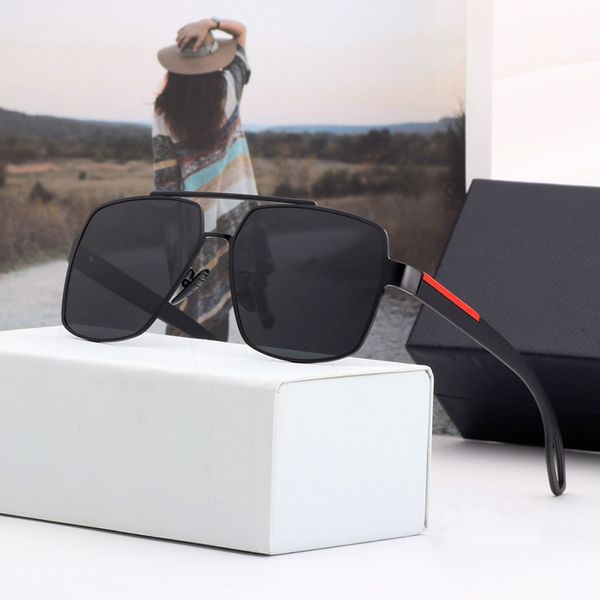 Мужские солнцезащитные очки Модный стиль Полный кадр Женские солнцезащитные очки Унисекс Adumbral Goggle Подходит для летнего пляжа Вождение Квадрат с коробкой