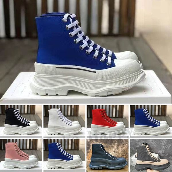

high sneakers canvas shoes deck tread slick boot casual lace-up rubber soles platform trainers boots womens men ladies walking sneaker