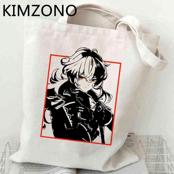 

genshin impact shopping bag bolso shopper grocery bolsa cotton shopper bag bolsa compra tote reusable shoping cabas y220409