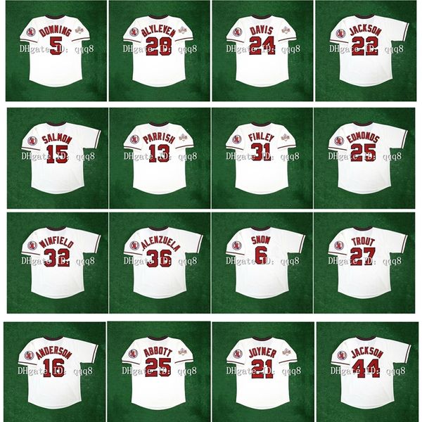 NA85 1989 All Star Retro Baseball -Trikot Mike Trout Brian Downing Tim Salmon Wally Joyner Reggie Jackson Chuck Finley Jim Edmonds Chili Davis Bo