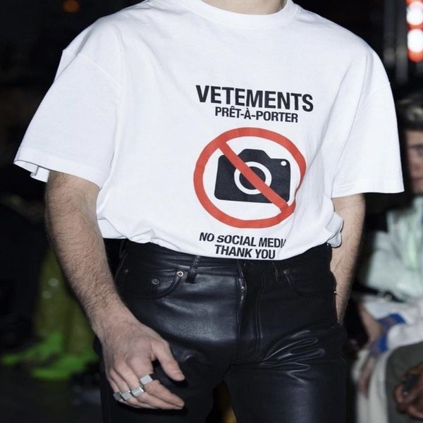 

tshirt vtm bans cameras take ps of letter by principal tee streetwear hip hop vetements t shirt 5rrk, White;black