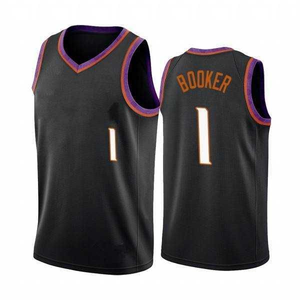 

devin 1 booker basketball jersey chris 3 paul mens steve 13 nash 34 barkley shirt, Black;red