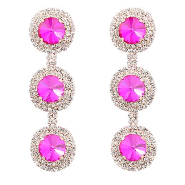 

earrings new sparkling multicolor rhinestone drop earrings women dinner wedding accessories fashion luxury statement jewelry 220808, Silver