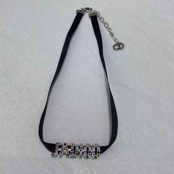 

outlet 2022 new black rope letter necklace women's trend simple high version neck chain