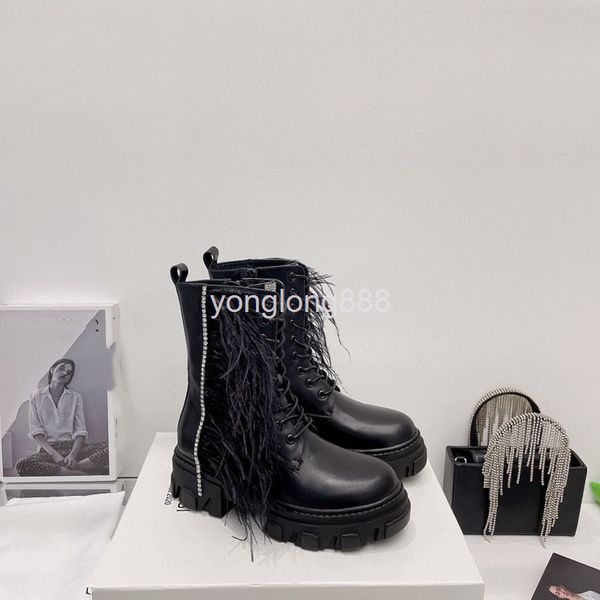 

boots martin boots trendy british style thick soles versatile autumn and winter short women's, Black