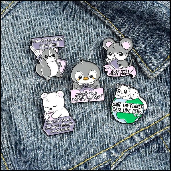 PinsBroches Sieraden Just One More Mouse Emaille Broches Pin Voor Vrouwen Mode Jurk Jas Shirt Demin Metalen Grappige Broche Pins Badges Dhvfn