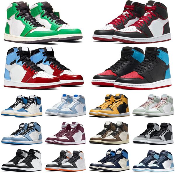 

military blue bordeaux 1s high og basketball shoes men women jumpman 1 seafoam prototype hyper royal pollen dark mocha mens trainers sport, Black