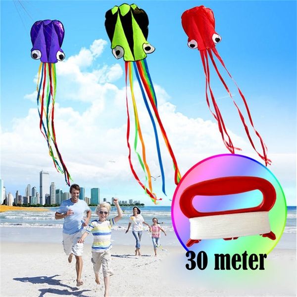 3D 4M Großer Oktopus-Drachen mit Grifflinie Kinder Outdoor-Sommerspiel Professionelle Stunt-Software Power Beach Kite Kinderspielzeug 220621