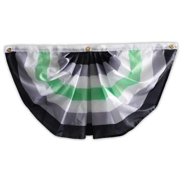 

agender pride pleated fan flag bunting 1.5x3 ft premium polyester fan banner with brass grommets for indoor outdoor decoration