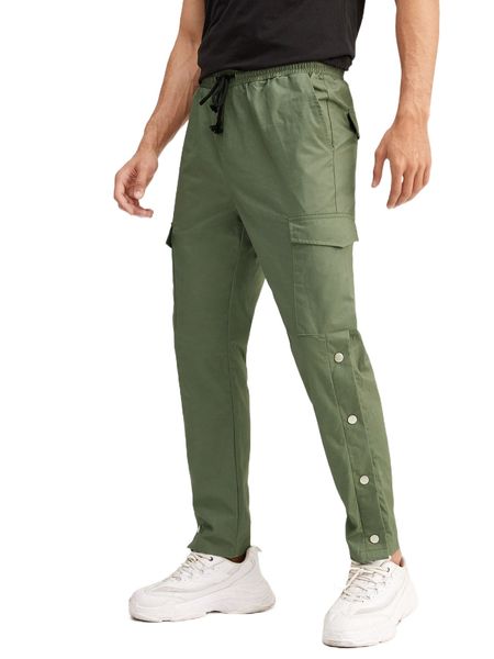 

men button hem flap pocket pants o4xu#, Black