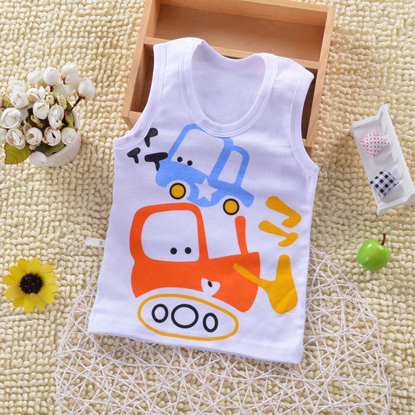 

2 pcs baby children vest boys girls summer t shirts sleeveless tank camisoles solid toddler tees t-shirt size 90-140cm ds19, Blue