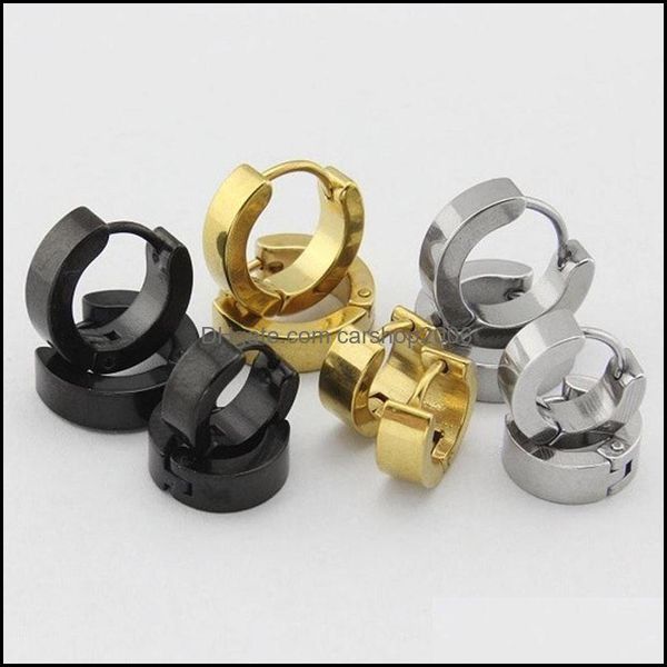 

stud earrings jewelry classic rock stainless steel gold sier plated punk for women men fashion drop del dhw6m, Golden;silver