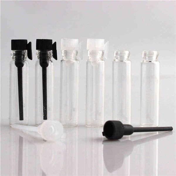 

10pc 10pcs/pack 1ml 2ml 3ml black clear mini glass bottle empty cosmetics bottle sample test tube thin vials y220428