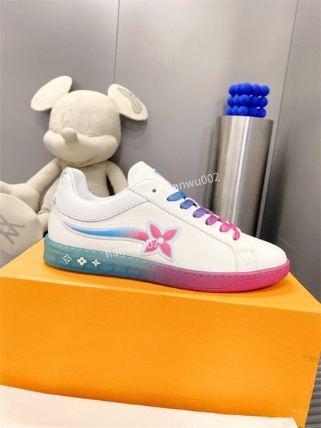 

2022 fashion genuine boots leather sneaker mens casual shoes designer shoe print luxury mens trainer designers, Black