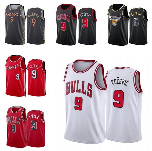 

nikola vucevic basketball jersey men youth s-xxl balck city version jerseys in stock, Black;red