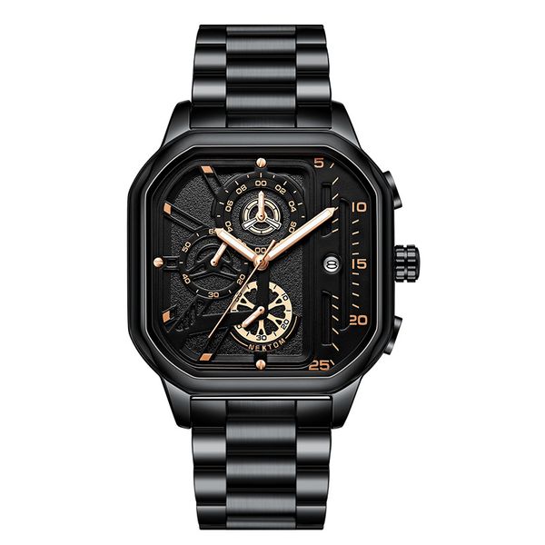 

men's watch luminous waterproof steel band watch quartz watch, Slivery;brown