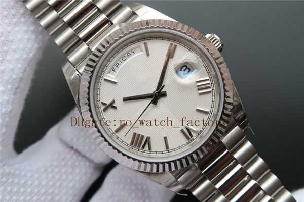 

men's black blue green gray silver white watches automatic cal.3255 time day date men full steel 228206 noobf factory n 228239 watch, Slivery;brown