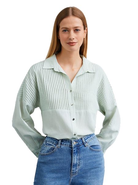 

motf premium lyocell plisse blouse h141#, White