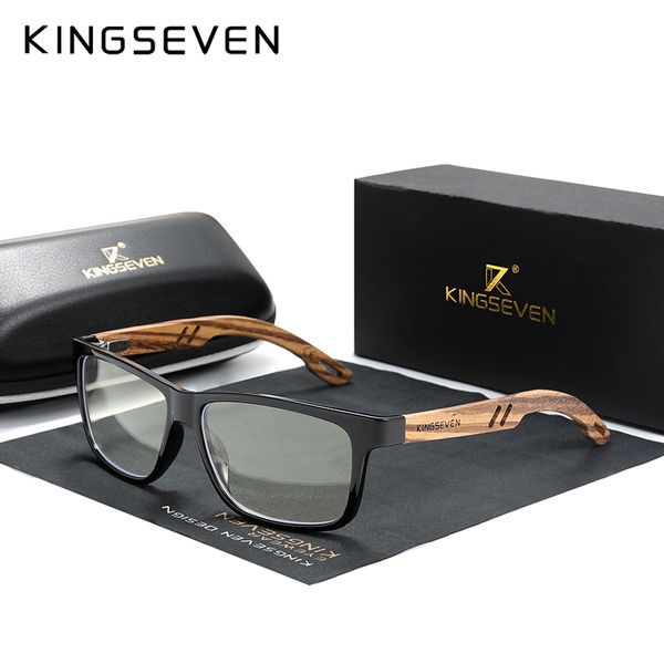 

kingseven tr90 frame + wooden temples blue light blocking lens sunglasses polarized men women driving uv400 eyewear 220511, White;black