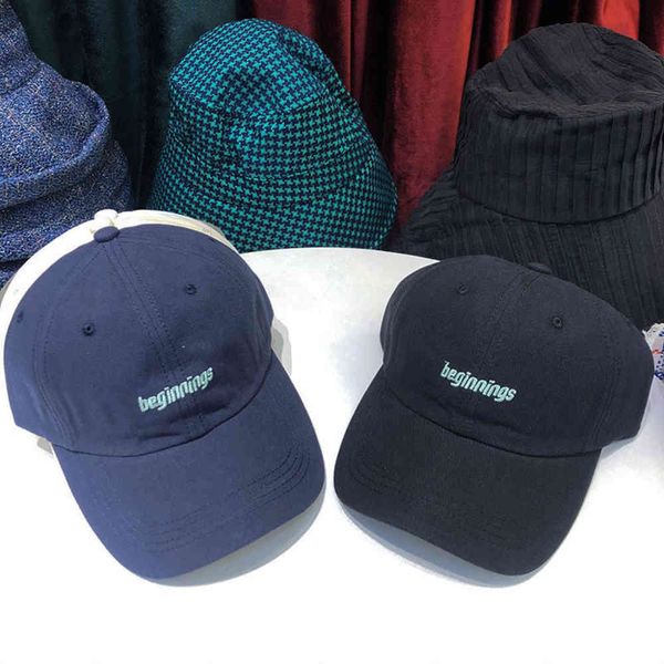 

cap female letter embroidered soft baseball cap shows small face, simple leisure four seasons sun shading student duck tongue cap, Blue;gray