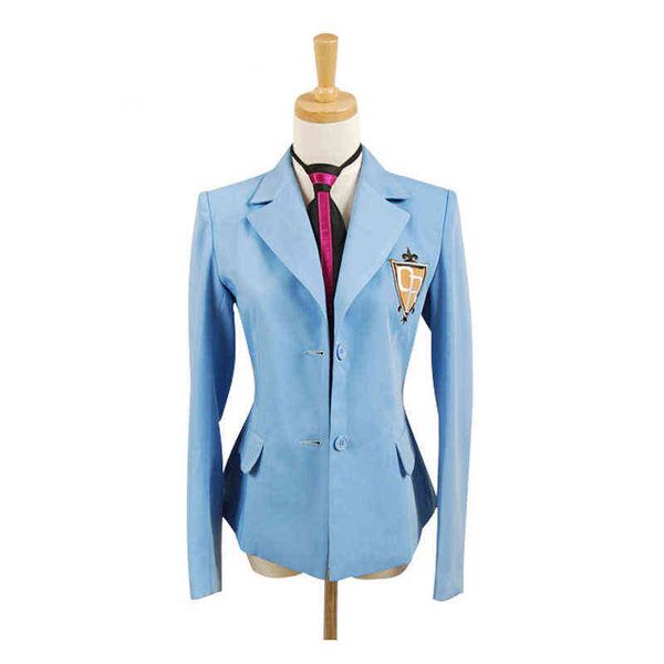 

new anime ouran high school host club cosplay school uniform blazer blue et haruhi kyoya hikaru takashi halloween come l220714, Black;red