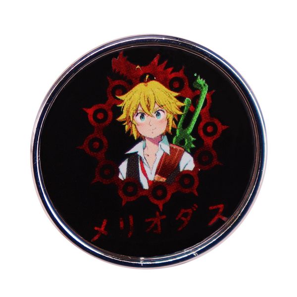 

the seven deadly sins badge meliodas lapel pin nanatsu no taizai anime fashion jewelry, Blue