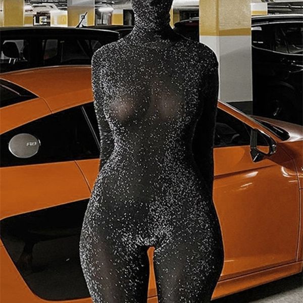 

hawthaw women autumn winter long sleeve backless bodycon soild color black jumpsuit romper playsuit fall clothes streetwear 220720, Black;white