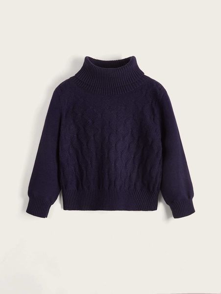 

toddler boys high neck ribbed knit sweater she01, Blue