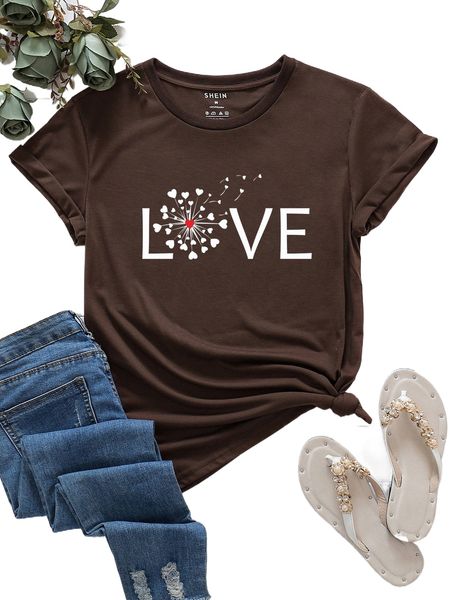 

dandelion & letter graphic tee w9gz#, White