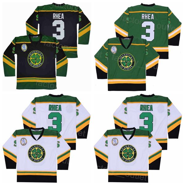 

men movie college ice hockey ross the boss rhea jersey 3 st johns shamrocks university team green black white color vintage all stitched for