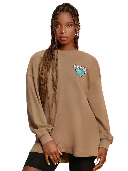 

x penelope ping cartoon graphic drop shoulder pullover v7ye#, Black