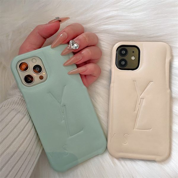 

IPhone Case Designers Phones Cases For IPhones 11 12 13 Pro Max Fashion Luxury Waterproof Dirt-resistant Women Fitted Case, Mint green