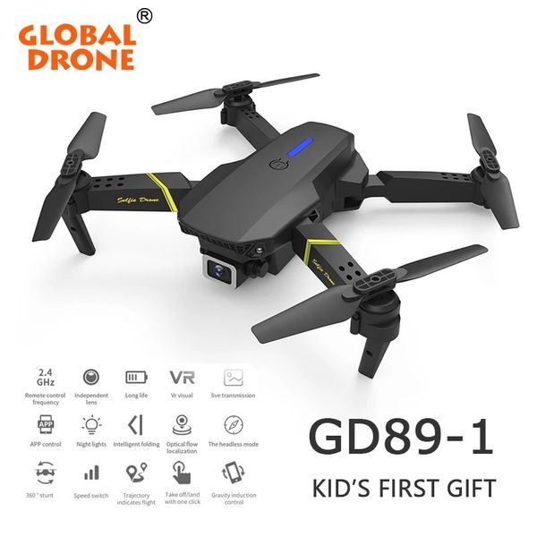 

global drone 4k camera mini vehicle wifi fpv foldable professional rc helicopter selfie drones toys for kid battery gd89-1