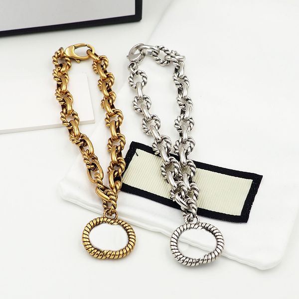 

luxury designer g jewelry link letter chain bracelet heart charm love bangle women men gold silver party wedding gift fashion ggs, Black
