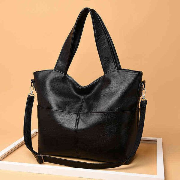 

evening bags 2022 new middle-aged mother's bag single shoulder messenger bag pu high-capacity fashion handbag 220211