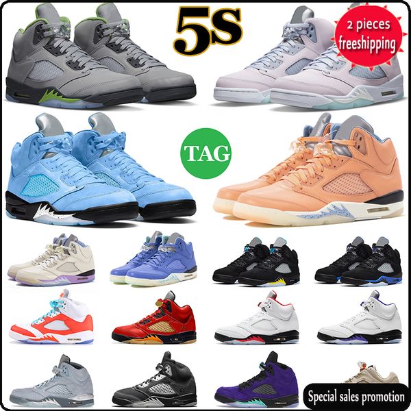 

2022 jumpman 5 5s men basketball shoes easter bean concord bluebird unc pe oreo mens trainers outdoor sports sneakers size 7-13, Black